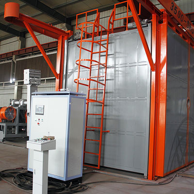 Macchina automatica per lo stampaggio della plastica Una macchina per il rivestimento a rulli riscaldata da un bruciatore